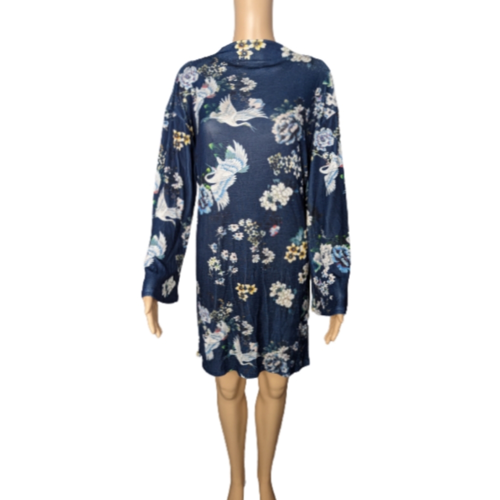 ASOS Kimono Sleeve Bird Print Mini Dress 0